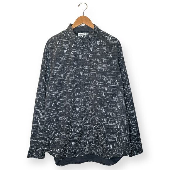 WILLIAM RAST Dotted Print Button Up Classic Fit Shirt Black Relaxed XXL Kidcore - Picture 6 of 9